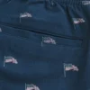 Above-the-Knee Linen-Blend Pattern Shorts