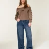 Adjustable Waist Low-Rise Dark Wash Baggy Jeans