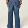 Adjustable Waist Low-Rise Dark Wash Baggy Jeans