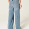 Adjustable Waist Low-Rise Medium Wash Baggy Jeans