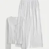 Always Cozy Rib Henley & Wide-Leg Pants Set
