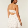 Asymmetrical Hem Chiffon Mini Dress