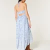 Asymmetrical Hem Halter Maxi Dress