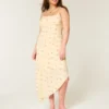 Asymmetrical Hem Midi Dress