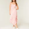 Asymmetrical Hem Midi Dress