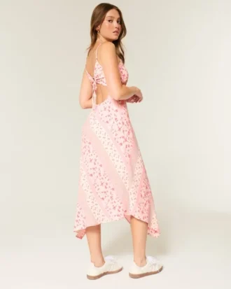 Asymmetrical Hem Midi Dress