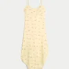 Asymmetrical Hem Midi Dress