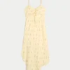 Asymmetrical Hem Midi Dress