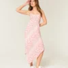 Asymmetrical Hem Midi Dress