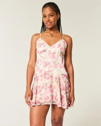 Asymmetrical Hem Mini Dress