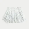 Asymmetrical Hem Tiered Mini Skort