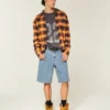 Baggy Embroidered Logo Denim Shorts Baggy Embroidered Logo Denim Shorts