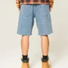 Baggy Embroidered Logo Denim Shorts Baggy Embroidered Logo Denim Shorts