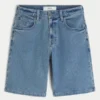 Baggy Embroidered Logo Denim Shorts Baggy Embroidered Logo Denim Shorts