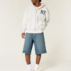 Below-the-Knee Dark Wash Super Baggy Denim Shorts Below-the-Knee Dark Wash Super Baggy Denim Shorts