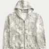 Boxy Camo Zip-Up Hoodie