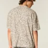 Boxy Crop Heavyweight Leopard Print Crew T-Shirt