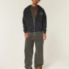 Boxy Hollywood Graphic Zip-Up Hoodie