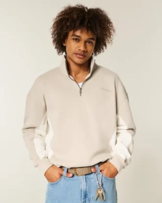 Boxy Logo Quarter-Zip Sweatshirt