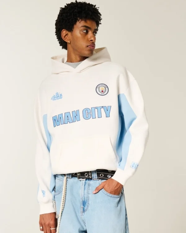 Boxy Manchester City F.C. Graphic Hoodie Boxy Manchester City F.C. Graphic Hoodie