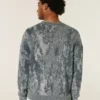 Boxy Pattern Crew Sweater