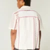 Boxy Short-Sleeve Crochet-Style Shirt