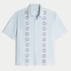 Boxy Short-Sleeve Striped Shirt