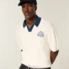 Boxy Short-Sleeve Sweater Polo