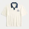 Boxy Short-Sleeve Sweater Polo