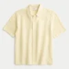 Boxy Short-Sleeve Sweater Shirt