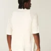 Boxy Short-Sleeve Sweater Shirt