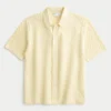 Boxy Short-Sleeve Sweater Shirt
