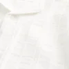 Boxy Short-Sleeve Textural Pattern Shirt
