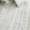Boxy Short-Sleeve Textural Stripe Shirt