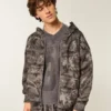 Boxy Thermal-Lined Camo Zip-Up Hoodie
