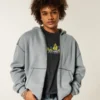 Boxy Thermal-Lined Zip-Up Hoodie