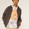 Boxy Thermal-Lined Zip-Up Hoodie