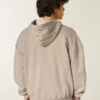 Boxy Thermal-Lined Zip-Up Hoodie
