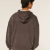 Boxy Thermal-Lined Zip-Up Hoodie