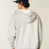 Boxy Thermal-Lined Zip-Up Hoodie