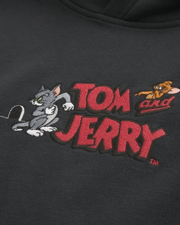 Boxy Tom and Jerry Graphic Hoodie Boxy Tom and Jerry Graphic Hoodie