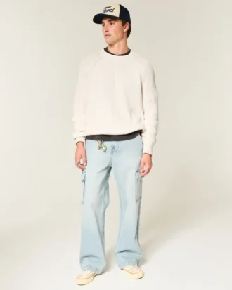 Boxy Washed Crew Sweater