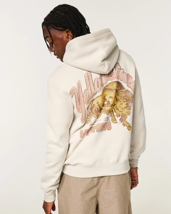 Boxy Yellowstone Graphic Hoodie Boxy Yellowstone Graphic Hoodie