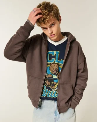 Boxy Zip-Up Hoodie