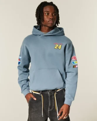 Boxy Zip-Up NASCAR Jeff Gordon Graphic Hoodie