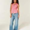 Button-Through Sleeveless Shirt