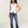 Button-Through Sleeveless Shirt