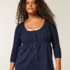 Cable-Knit Babydoll Sweater