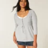 Cable-Knit Babydoll Sweater