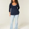 Cable-Knit Babydoll Sweater